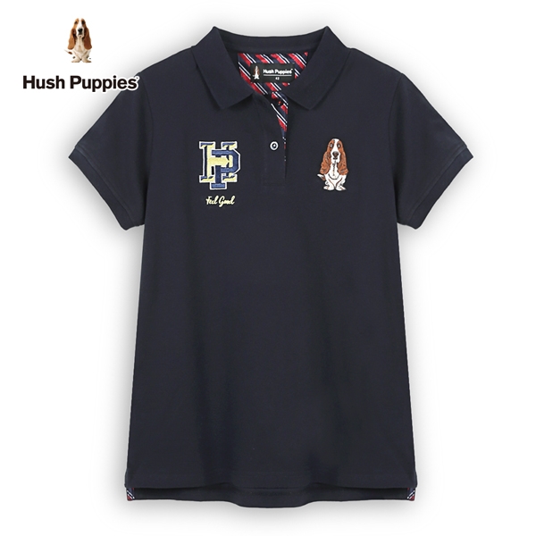 Hush Puppies POLO衫 女裝精緻HP品牌刺繡狗短袖POLO衫
