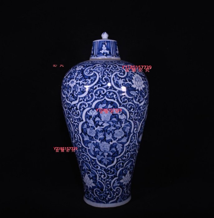元代青花花卉紋梅瓶，高48×25厘米??1385A015500 【錦繡古玩】 | Yahoo拍賣