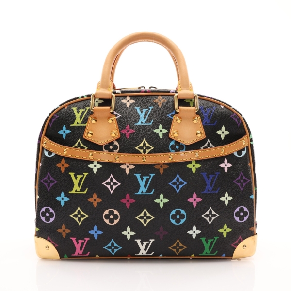 LOUIS VUITTON LV 路易威登 Trouville 手提包 黑彩 原花帆布 鉚釘 M92662 【二手名牌BRAND OFF】