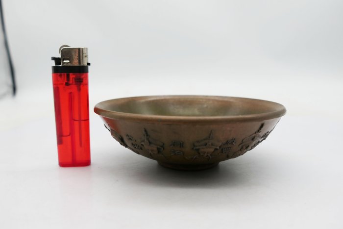 小蔡二手挖寶網) 早期銅雕十二皇帝+雙龍雕工精細銅碗大碗有重量總重量