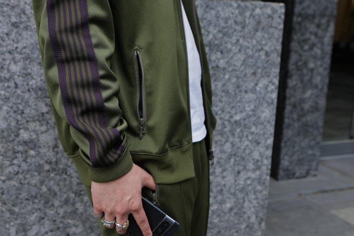 Needles 24SS Narrow Track Jacket - OT226 綠日系運動蝴蝶外套雙拉鍊