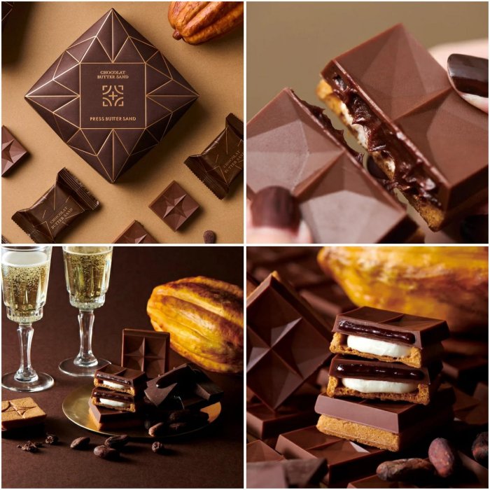＊日式雜貨館＊日本代購 press butter sand 開心果櫻桃夾心餅乾 巧克力奶油 伯爵紅茶奶油 草莓巧克力雙味 香橙巧克力雙味 焦糖奶油夾心餅