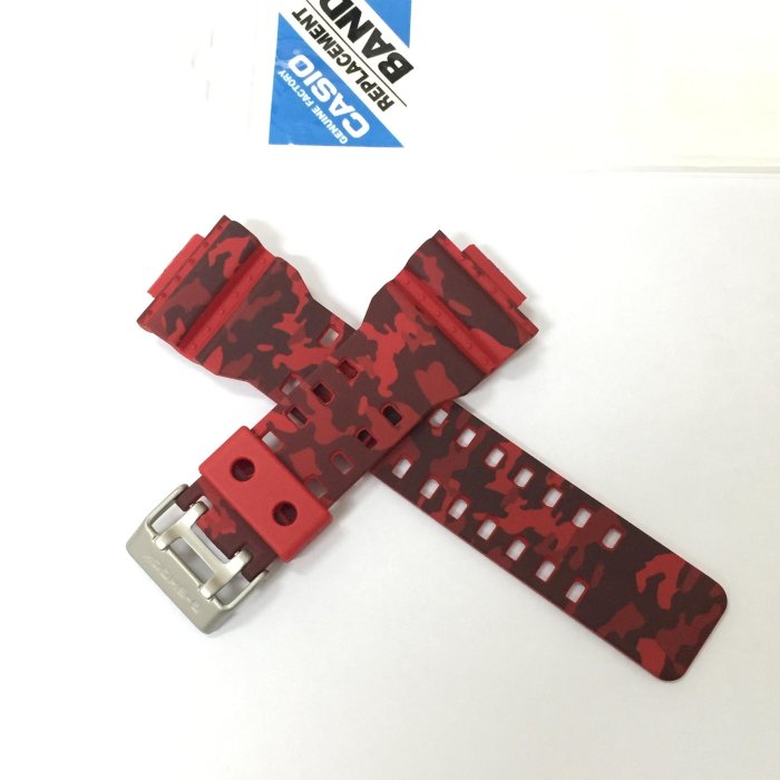 【CASIO錶帶】卡西歐 GA-100CM-4A G-SHOCK 紅迷彩 原廠錶帶 適用GA-100/GA-110)