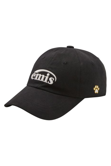 帽子 AMBERGLEAM EMIS] FOOT PRINT WAPPEN BALL CAP - BLACK (帽子)