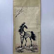 徐悲鴻】駿馬圖四尺中堂純手繪作品裝裱尺寸:210*81cm左右畫芯尺寸:137
