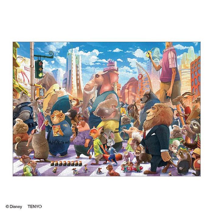 【小巷】動物方城市 斑馬線 (Tenyo, 2000片, D-2000-637,日本拼圖)