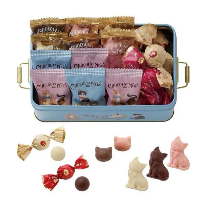 ＊日式雜貨館＊日本情人節 期間限定 Morozoff摩洛索夫聯名貓咪造型巧克力禮盒組 5入 6入17入 貓星人造型鐵盒 限量款