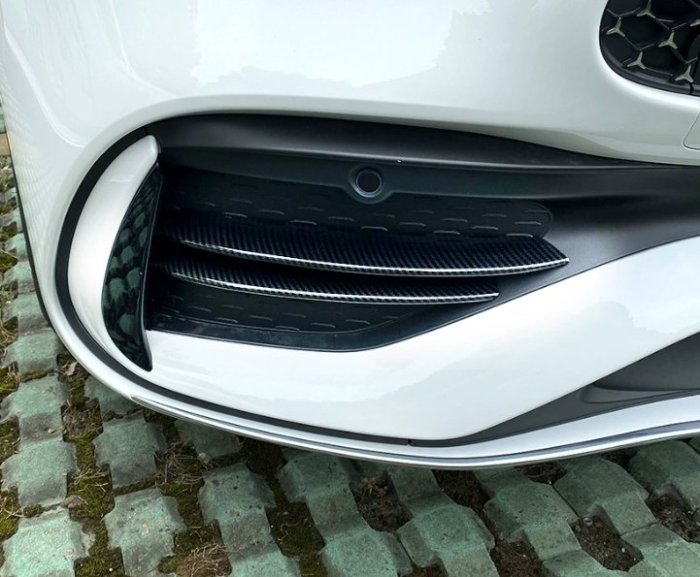 歐力車飾~賓士 BENZ W206 C180 C200 C300 前保險桿飾條 保桿飾條 前風刀飾條 碳纖維紋 電鍍銀