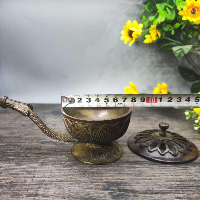 紫風仿古銅器手持蓮花蓮蓬薰爐別致小塔創意擺件香爐禪意室內沉香茶道