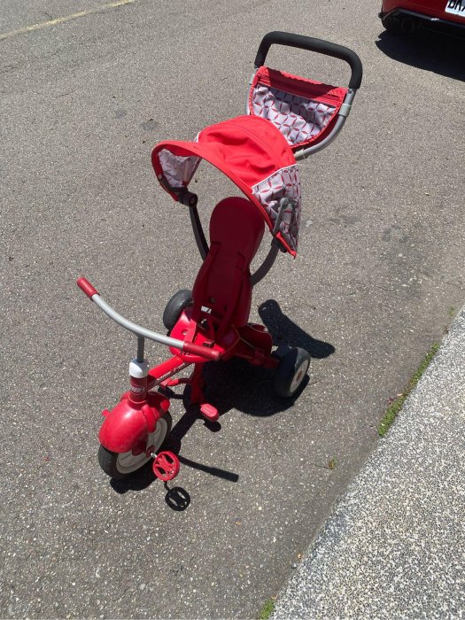二手8成新-美國 Radio Flyer 紅爵士四合一折疊三輪推車 三輪車 手推 推車 腳踏車 幼兒車 RadioFlyer