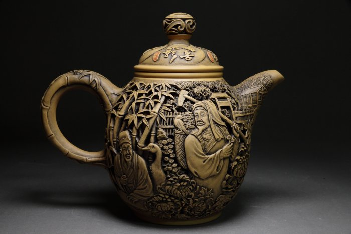 壺　置物　龍　大壺 四大君子】程剛大師雕刻鏤空壺訂製典藏款收藏展示| Yahoo拍賣