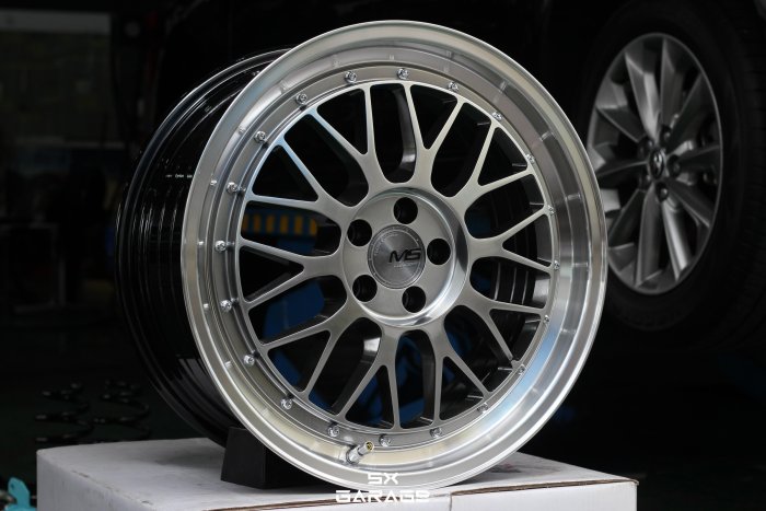 【超鑫國際】 MS MS823 19吋旋壓鋁圈 5孔100 5孔108 5孔112 5孔114 刷絲銀 類 BBS