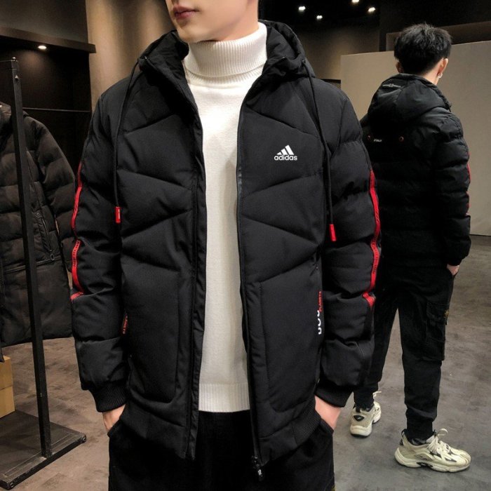 現貨熱銷-特價Adidas羽絨棉外套 Adidas外套 愛迪達棉衣 連帽外套 冬季防寒羽絨棉服 保暖外套 簡約百搭棉衣