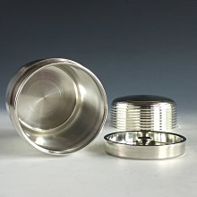 松果坊】日本金工『本錫乾茂號造』螺紋錫罐錫茶入錫茶葉罐日本