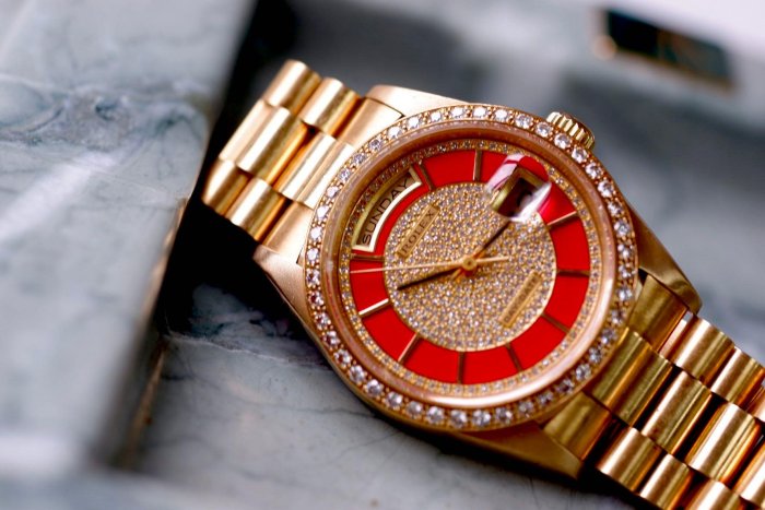 ROLEX Day-Date 18348 勞力士原裝紅色琺瑯滿天星18238、18038 | Yahoo拍賣
