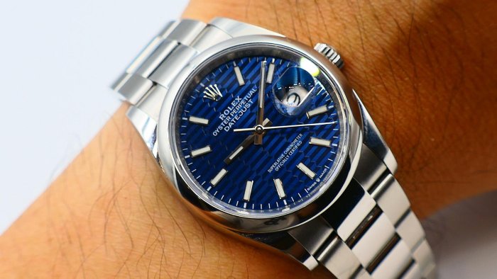 【美好時光】停產藍色格子Motif藍面!2023年份勞力士ROLEX 126200近新美品盒單全( 126234 116200參考)