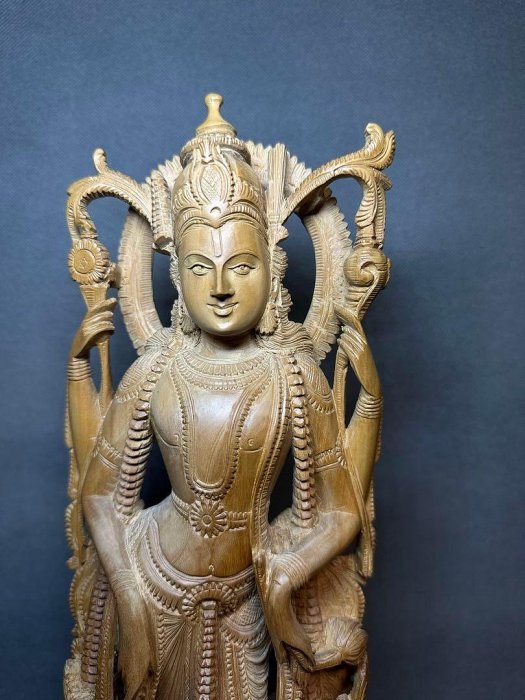インド　白檀　木彫り　弁財天　仏教美術　仏像 骨董 木像　木製　仏教　置物 Amazon｜木彫り仏像 【弁財天（弁才天）】八臂 座像 高級木彫り （総高