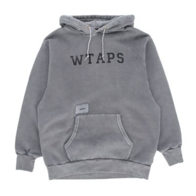 已售出*** WTAPS 19AW COLLEGE. DESIGN HOODED GRAY L 水洗全新正品