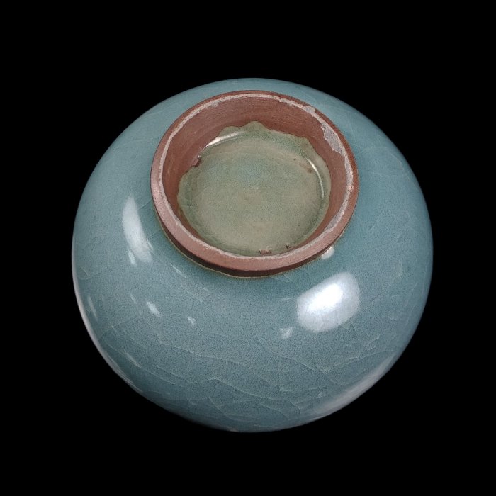博古珍藏》宋．鈞窯天青釉缽式碗．早期收藏．老件