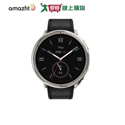 Amazfit華米 Active 2藍寶石鏡面版44mm智慧手錶-柔霧黑 (皮革錶帶)【愛買】