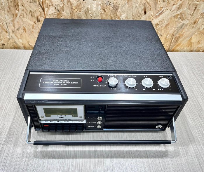 【JP.com】日本原裝 COLUMBIA G-P20  經典款 復古黑膠LP 唱盤 卡帶/錄音帶 手提音聽箱 可調速