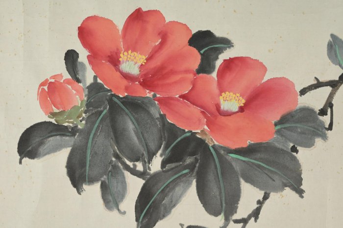 玖隆蕭松和挖寶網K》郭美蓮牡丹花花卉書法彩墨畫共3入(15550) | Yahoo拍賣