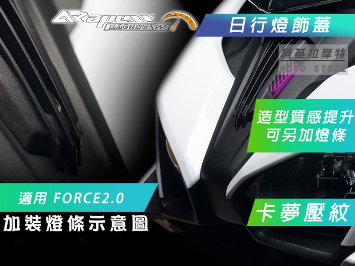 APEXX 卡夢壓紋 日行燈飾蓋 定位燈 前小燈 外蓋 護蓋 造型 小燈蓋 定位燈蓋 適用 FORCE2.0 二代
