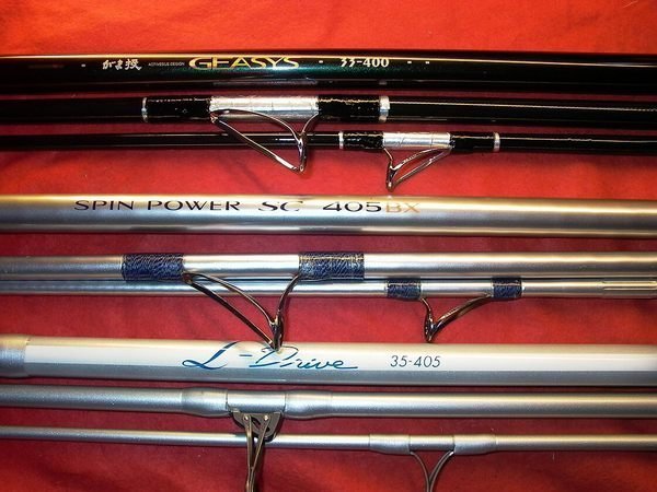 日本製日新NISSIN-L-Driue 35号405並繼遠投竿gamakatsu33号競技NFT40號SHIMANO-AX-Z45午仔三牙春子烏格