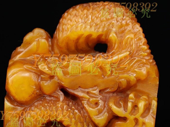 壬午年篆刻家【曼生】刻石，田黃燈光凍雕刻龍吐珠印章古董老貨收藏【古