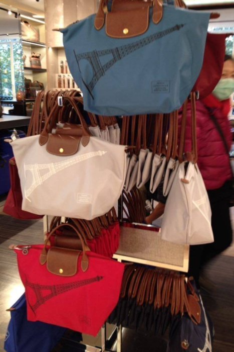 LONGCHAMP 巴黎專櫃購入 限量巴黎鐵塔包 藍綠色短帶手提 法國製