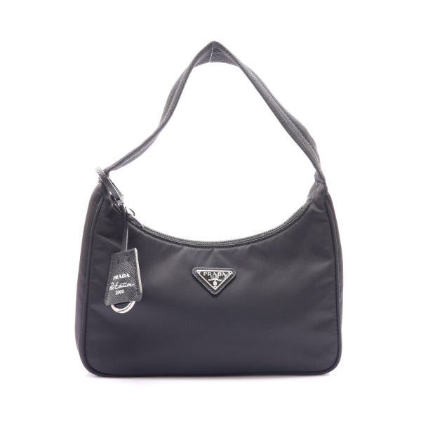 PRADA 普拉達 黑色 尼龍 Re-edition 2000 肩背包 1NE515 【二手名牌BRAND OFF】