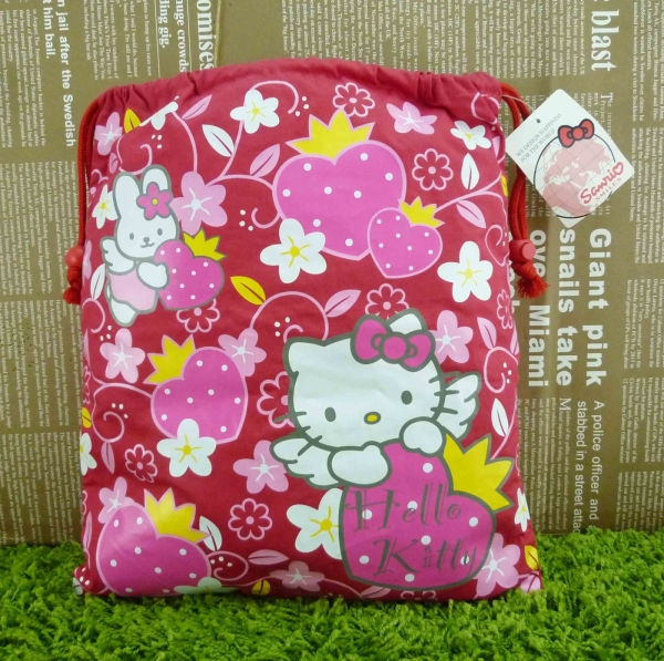 【震撼精品百貨】Hello Kitty 凱蒂貓~後背束口袋~紅【共1款】