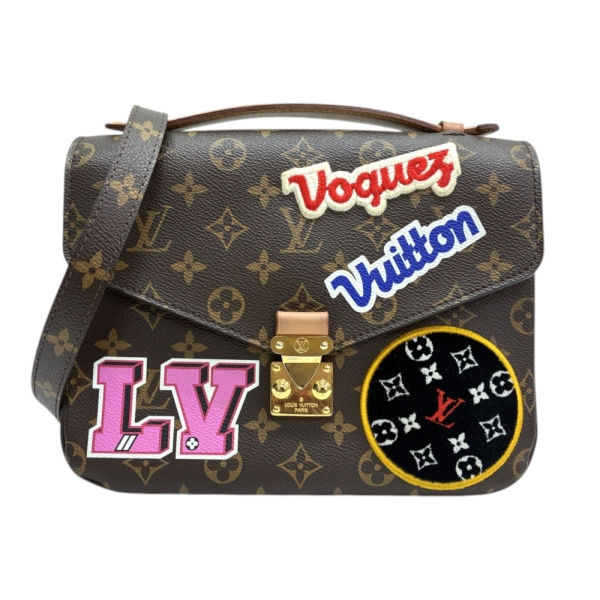LOUIS VUITTON LV 路易威登 棕色 原花帆布 Patches Pochette Metis 兩用包 M43991 【二手名牌BRAND OFF】