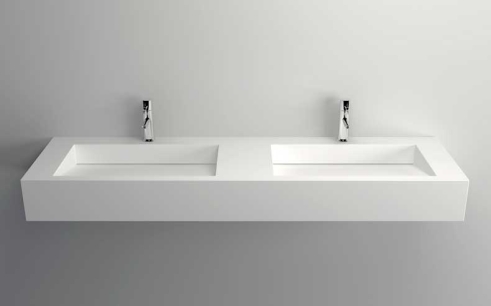 【麗室衛浴】精緻人造石一體成型檯面盆 檯上盆 雙盆 10158 尺寸1520x450x150mm product lightbox image 1