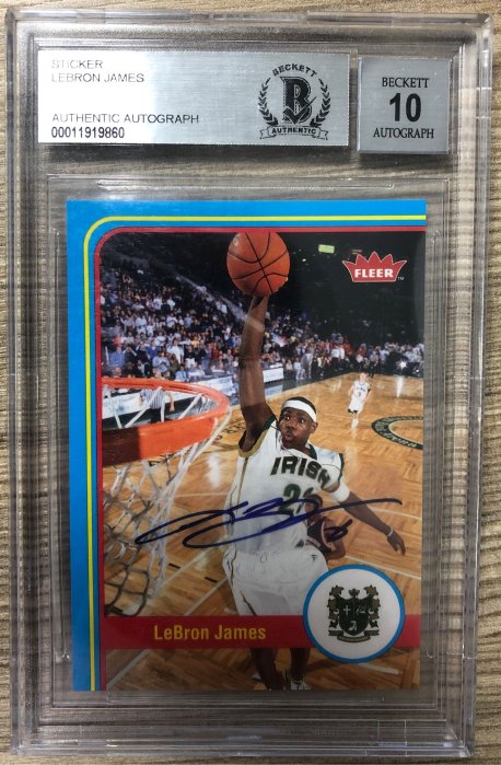 Lebron James sticker 簽名 貼簽 驗證卡 附上Beckett 認證