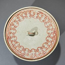 日本松古窯佐久間勝山款赤繪水指直徑14.5cm高17cm 帶原盒品相佳紅繪細