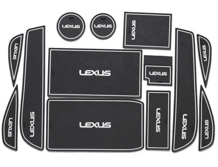 現貨熱銷-Lexus雷克薩斯ES250 ES300H ES350改裝專用汽車門槽墊扶手格水杯防滑墊