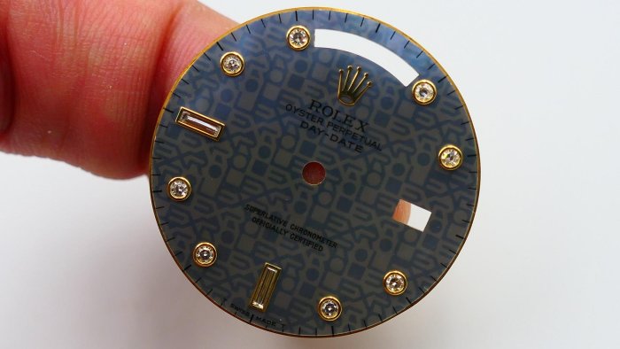 【單售面盤】ROLEX勞力士極罕見原裝藍色貝母pinball圓鑽點!整片18K K金面盤! ( 18038 18238 18048 18388...都可用)