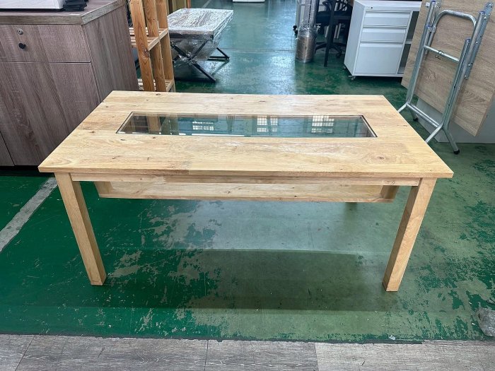 吉田二手傢俱❤WORKINGHOUSE生活工場自然簡約置物茶几 客廳沙發桌 大茶几 實木茶几 置物茶几 橡膠木