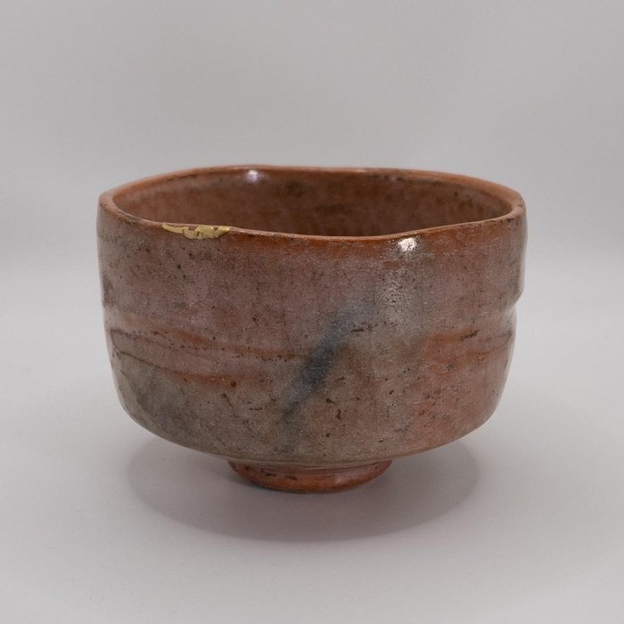 樂吉左衛門九代了入赤樂茶碗抹茶碗樂燒赤茶碗日本回流古美術九代是樂家