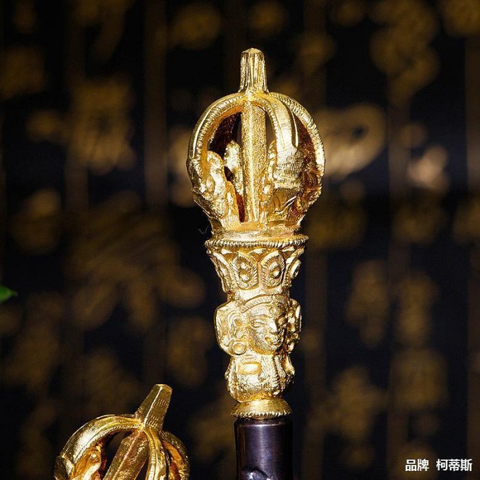 藏式金剛杵把件鈴鐺響銅手搖鈴法器藏鈴銅鈴道家飾品三清鈴工藝品