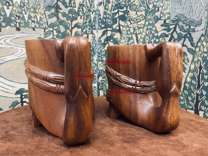 筆筒 古美術 木製 H-10cm 筆筒 木製 古美術 竹彫仕女図刻筆筒