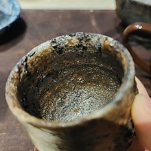 備前燒森陶山杯子重落灰超重胡麻窯變落灰內外無死角口徑6高度5.5口沿掉