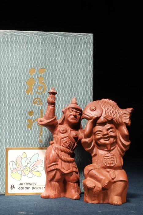 12/24結標日本鑄物七福神毘沙門天惠比壽財神BDL0487 -收納玄關療癒水晶