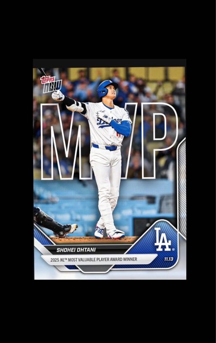 現貨大谷翔平Shohei Ohtani 2025 MLB Topps NOW 全票MVP Card OS-7
