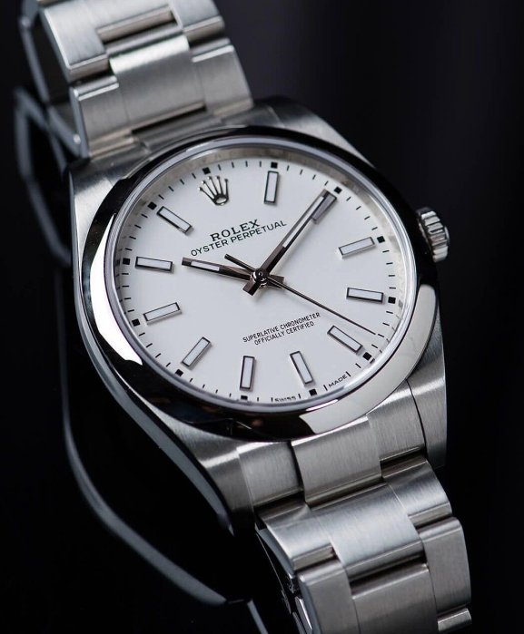 全新品聯名款ROLEX 勞力士114300 僅生產2年蛋殼白面 經典39mm 極度稀有漢堡王聯名 漢堡王員工釋出錶款 背蓋Burger 超吸睛 盒單配件齊全