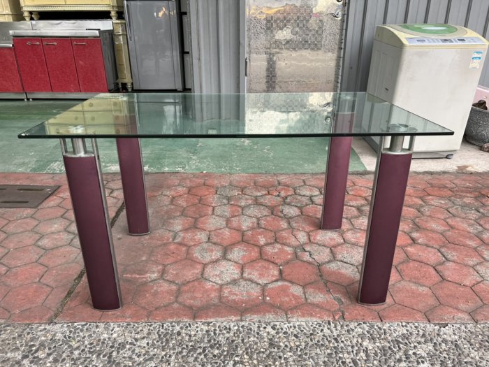 【二手倉庫-崇德店】二手家具☆厚玻玻璃餐桌☆用餐桌 吃飯桌 餐廳桌 洽談桌 會議桌 會客桌 諮詢桌 玻璃桌