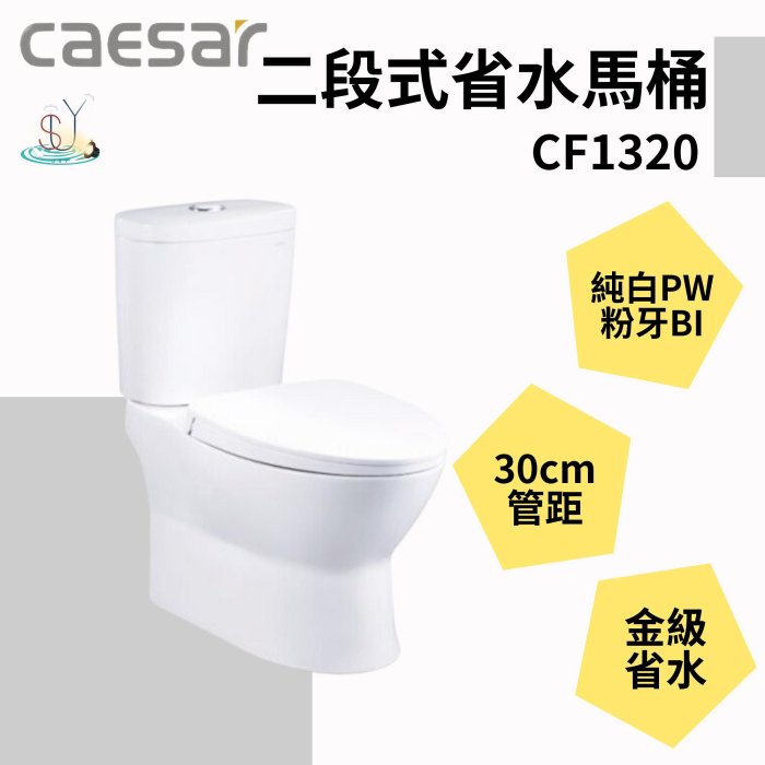 馬桶 二段式省水馬桶 CF1320 30cm 金級省水 噴射虹吸式 凱撒衛浴