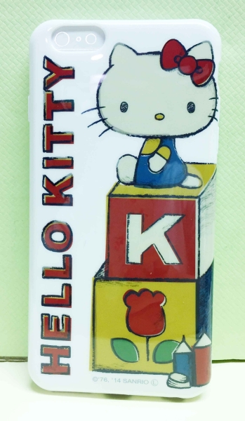 【震撼精品百貨】Hello Kitty 凱蒂貓~HELLO KITTY IPHONE PLUS 6/6S 手機殼-白色底