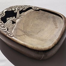 明代降州鱔魚黃澄泥硯精工鑄造16.5x13x3.5㎝ 日本回流收藏品品相完好